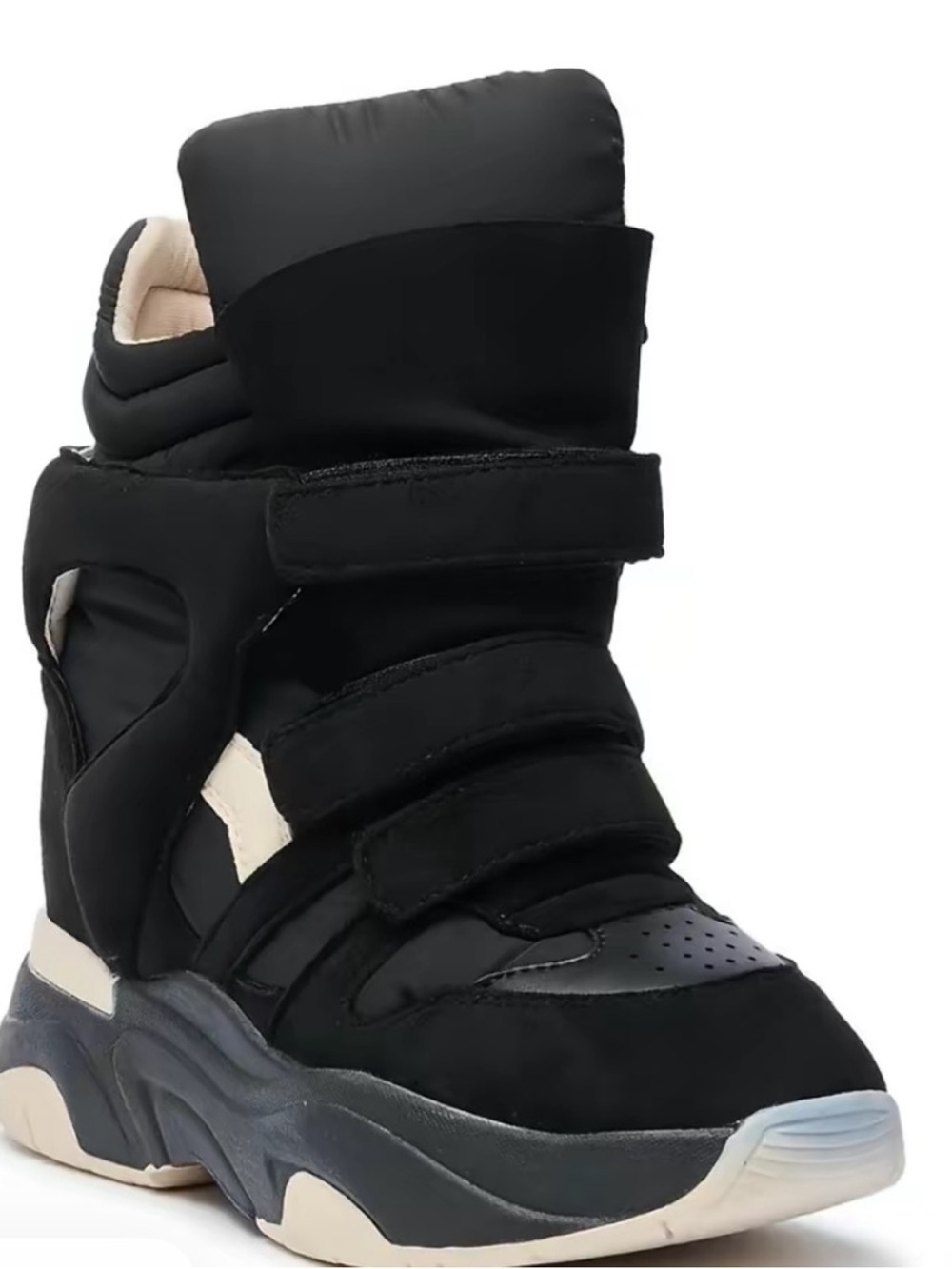 Kids Black High-Top Strap Sneakers